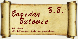 Božidar Bulović vizit kartica